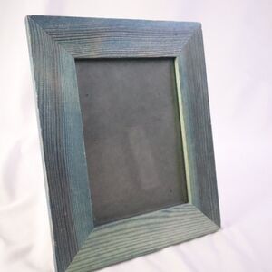Olive Wood Frame Blue/Gray Color Wood Design 6.5x4.5 inside, 8x10" over all